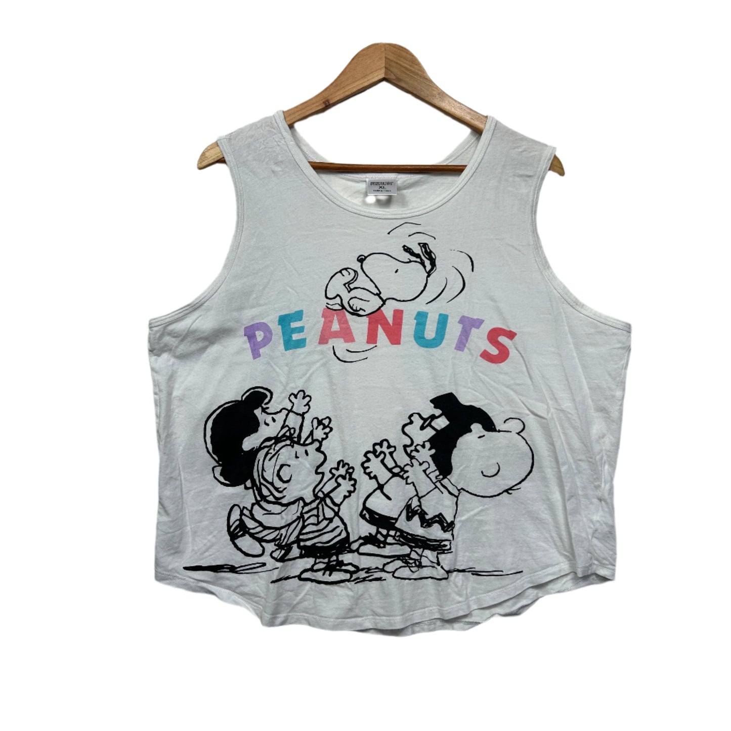 Peanuts Tank Top Size XL 16 White Sleeveless