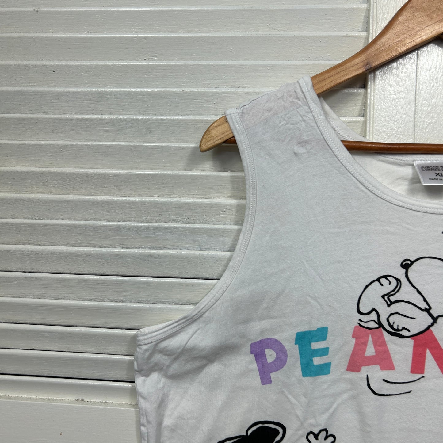 Peanuts Tank Top Size XL 16 White Sleeveless
