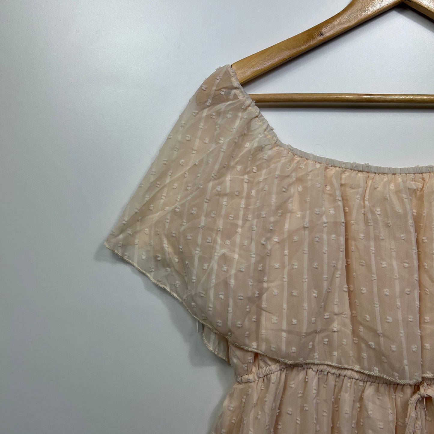 Shein Dress Size 14 16 XL Biege Sheer Overlay