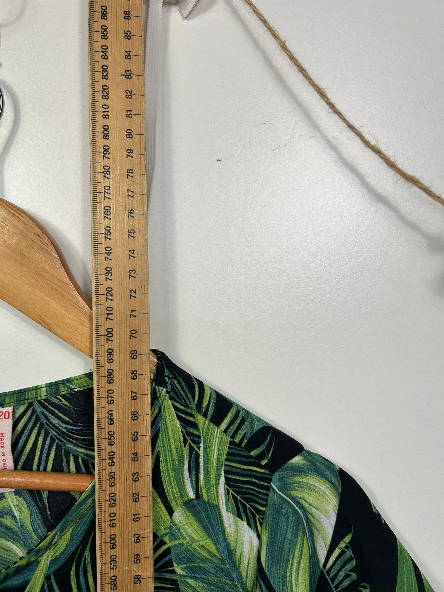 Millers Black Green Palm Leaf Print Top - Size 20