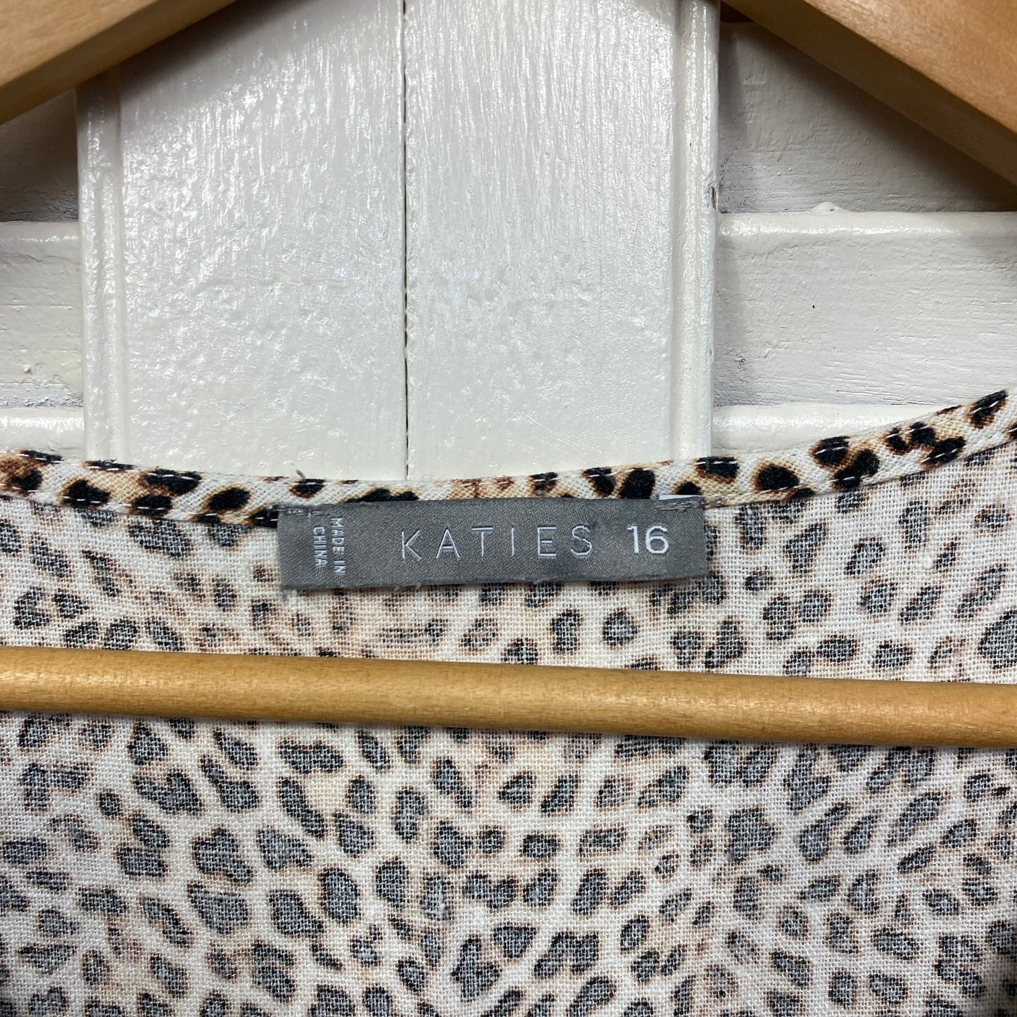 Katies Dress Size 16 Sleeveless Animal Print Linen Blend