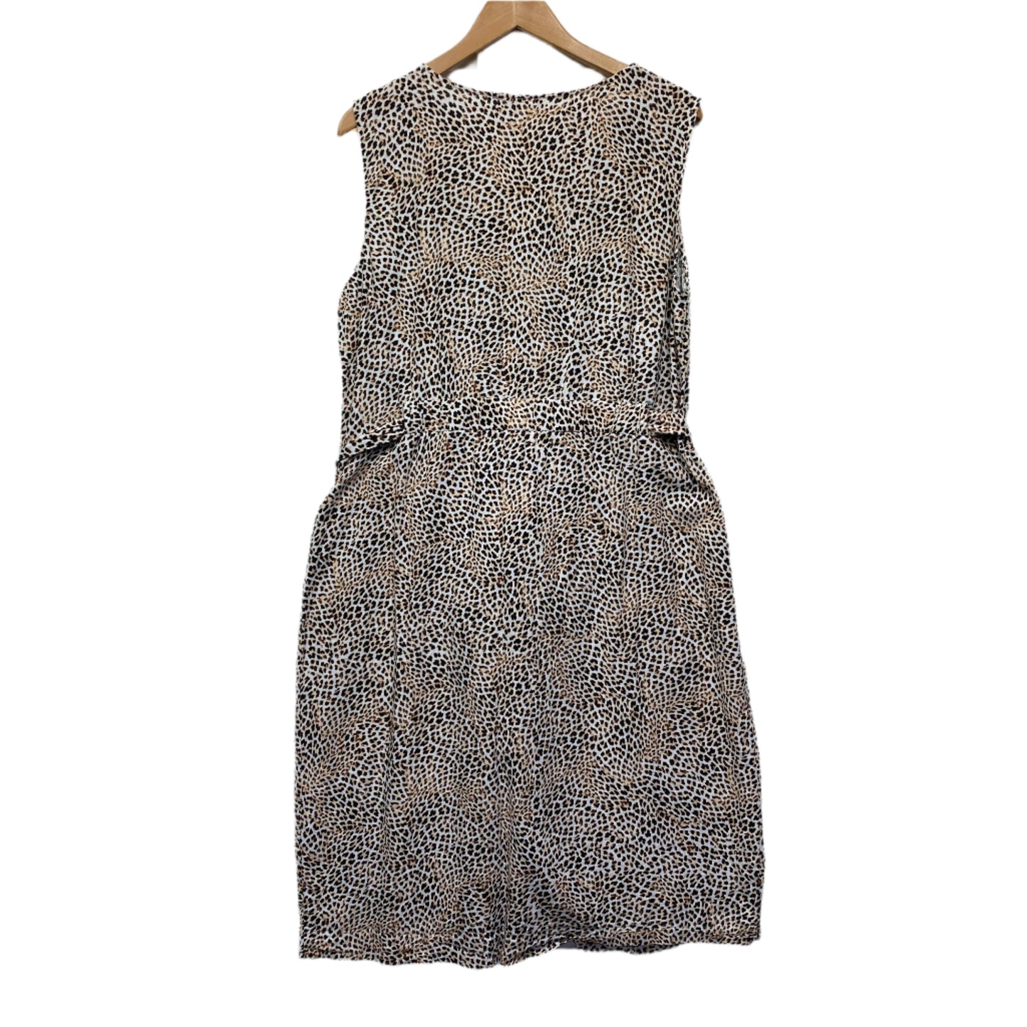 Katies Dress Size 16 Sleeveless Animal Print Linen Blend