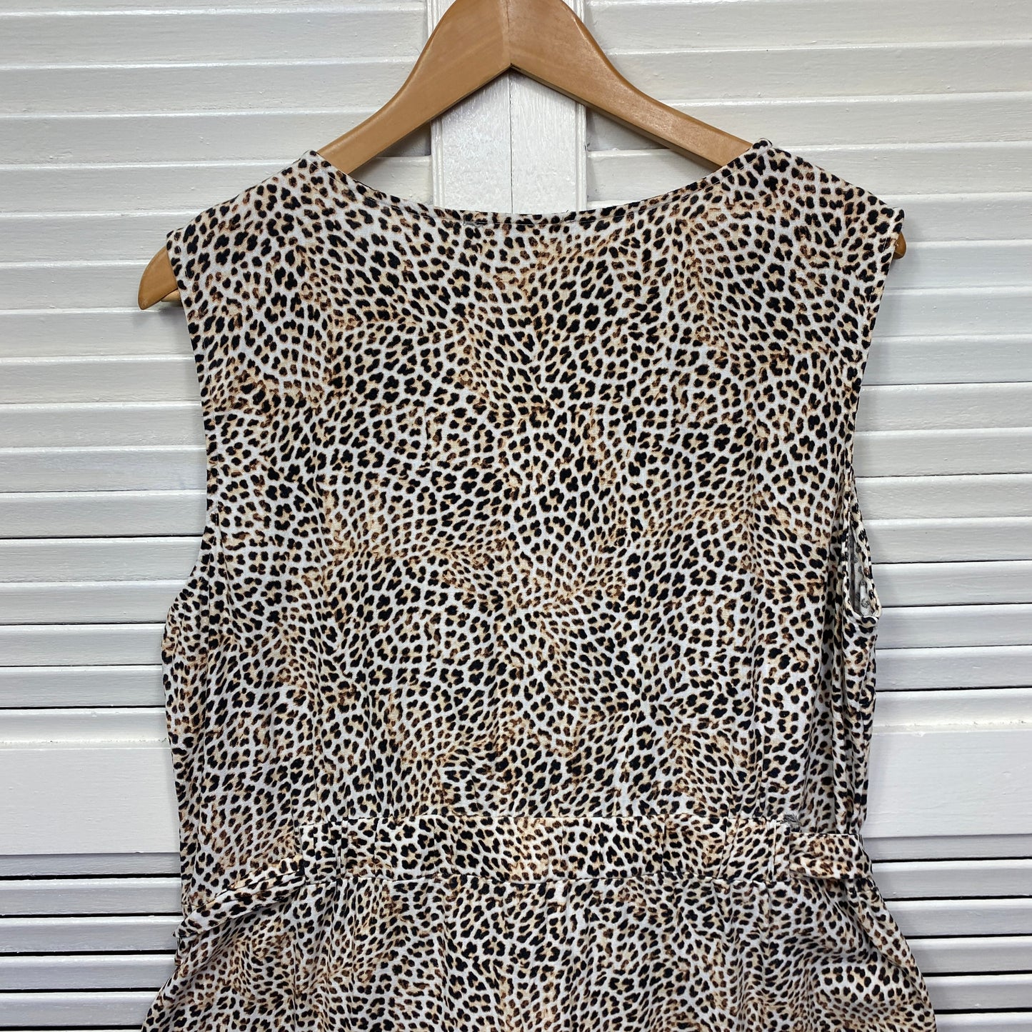 Katies Dress Size 16 Sleeveless Animal Print Linen Blend