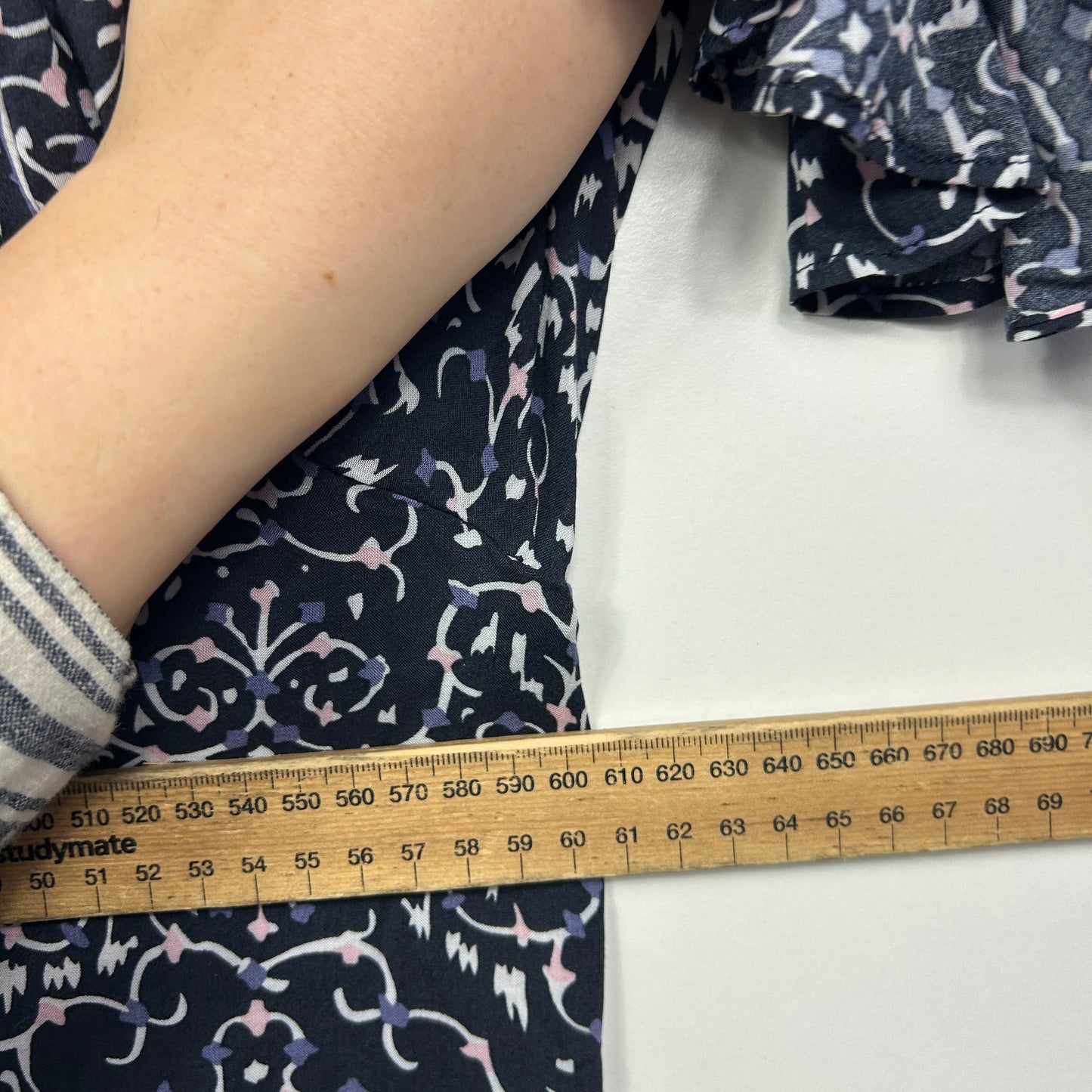 WITE+ Navy Damask Print Tunic Dress - Size 18