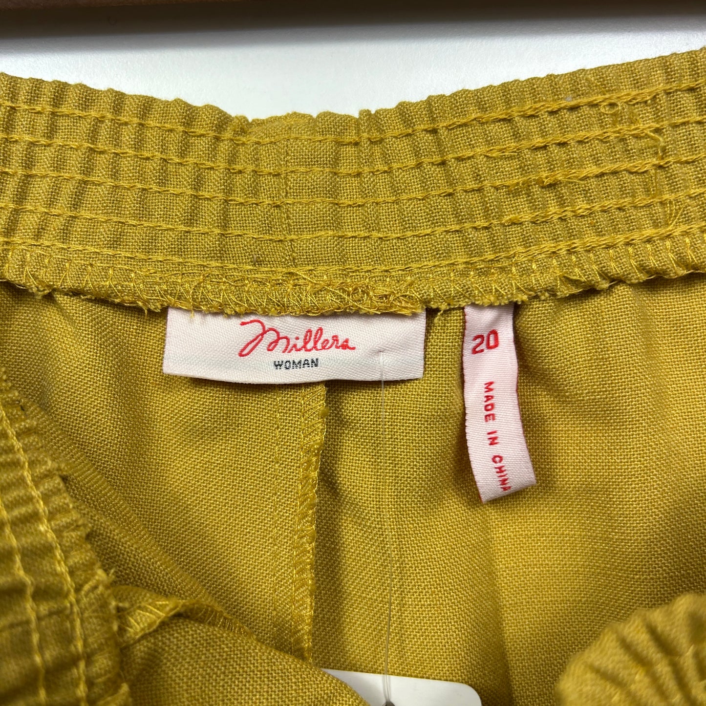 Millers Pants Size 20 Mustard Pockets Elastic Waist New
