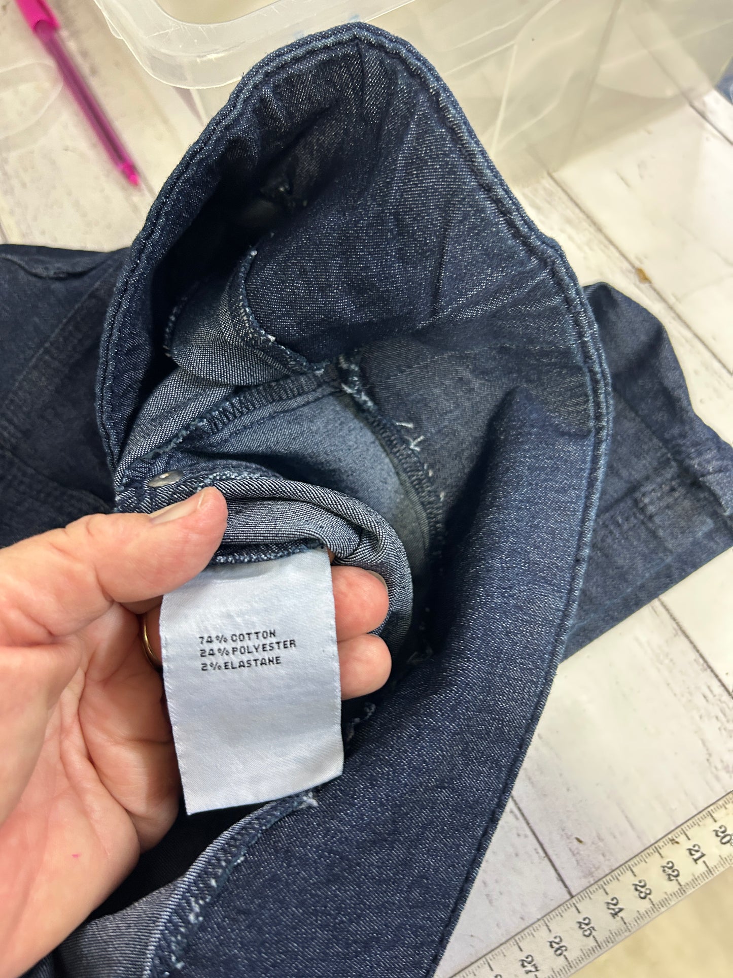 Millers Navy Blue Denim Bermuda Shorts - Size 20