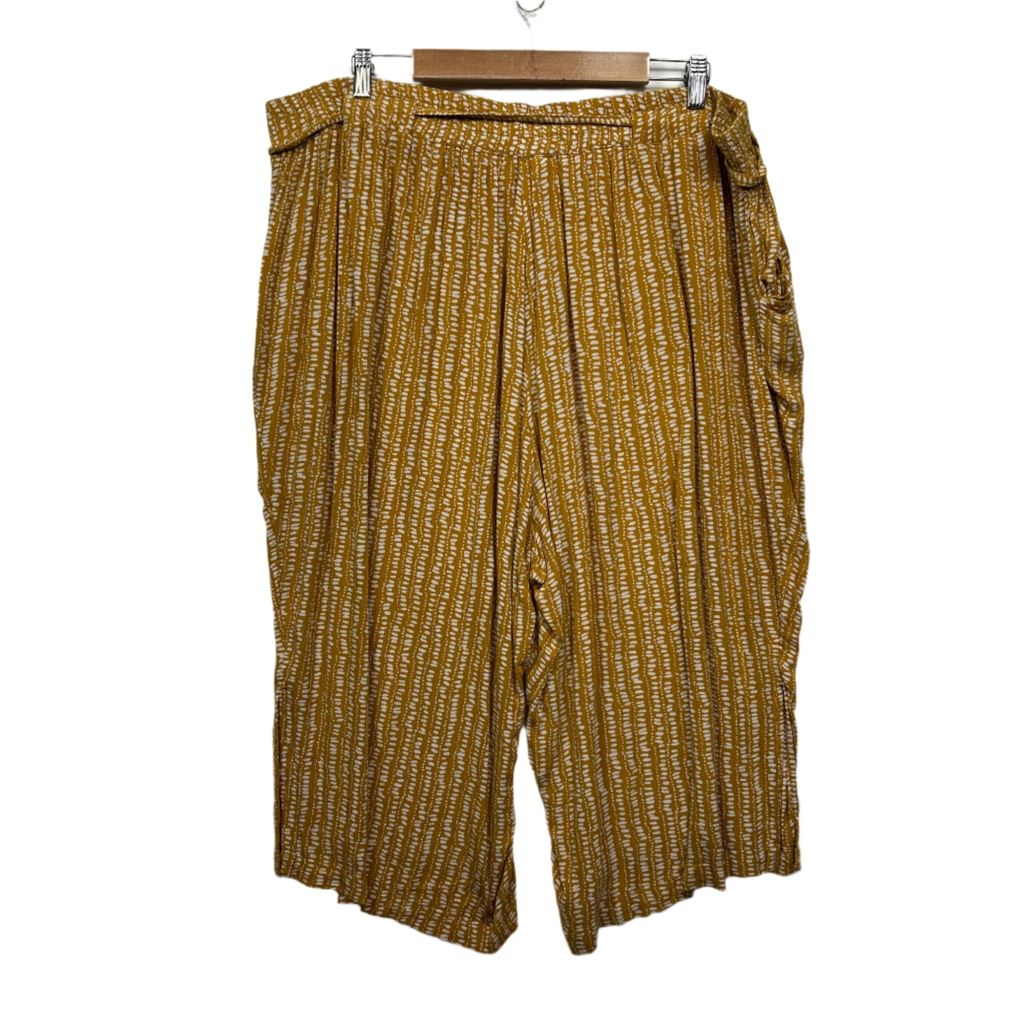 beme Cropped Pants Size 22 Mustard Pockets Viscose