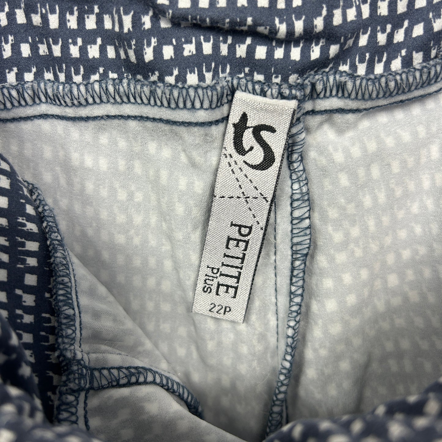 Taking Shape Cropped Pants Size 22 Petites Blue White Checked Pockets