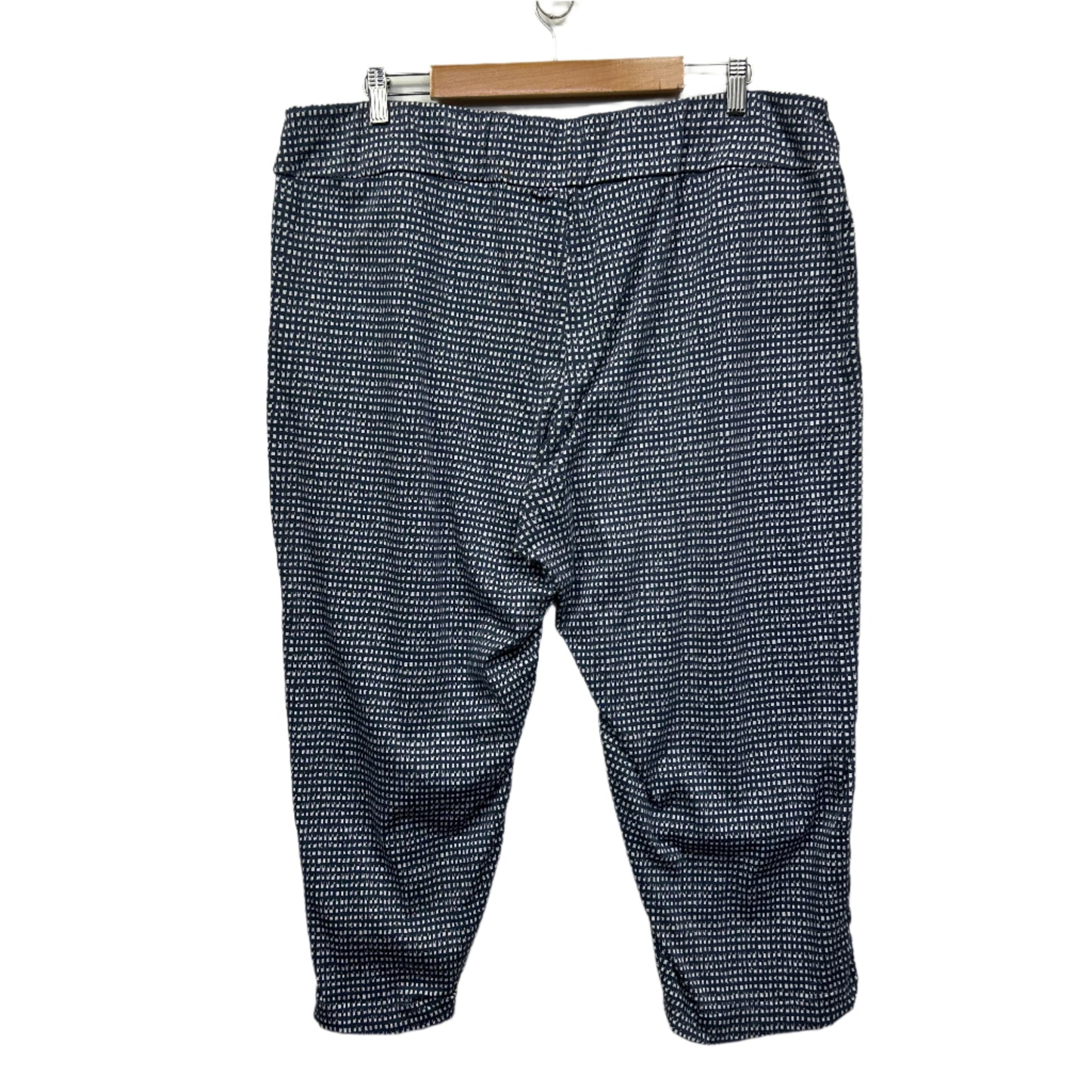 Taking Shape Cropped Pants Size 22 Petites Blue White Checked Pockets