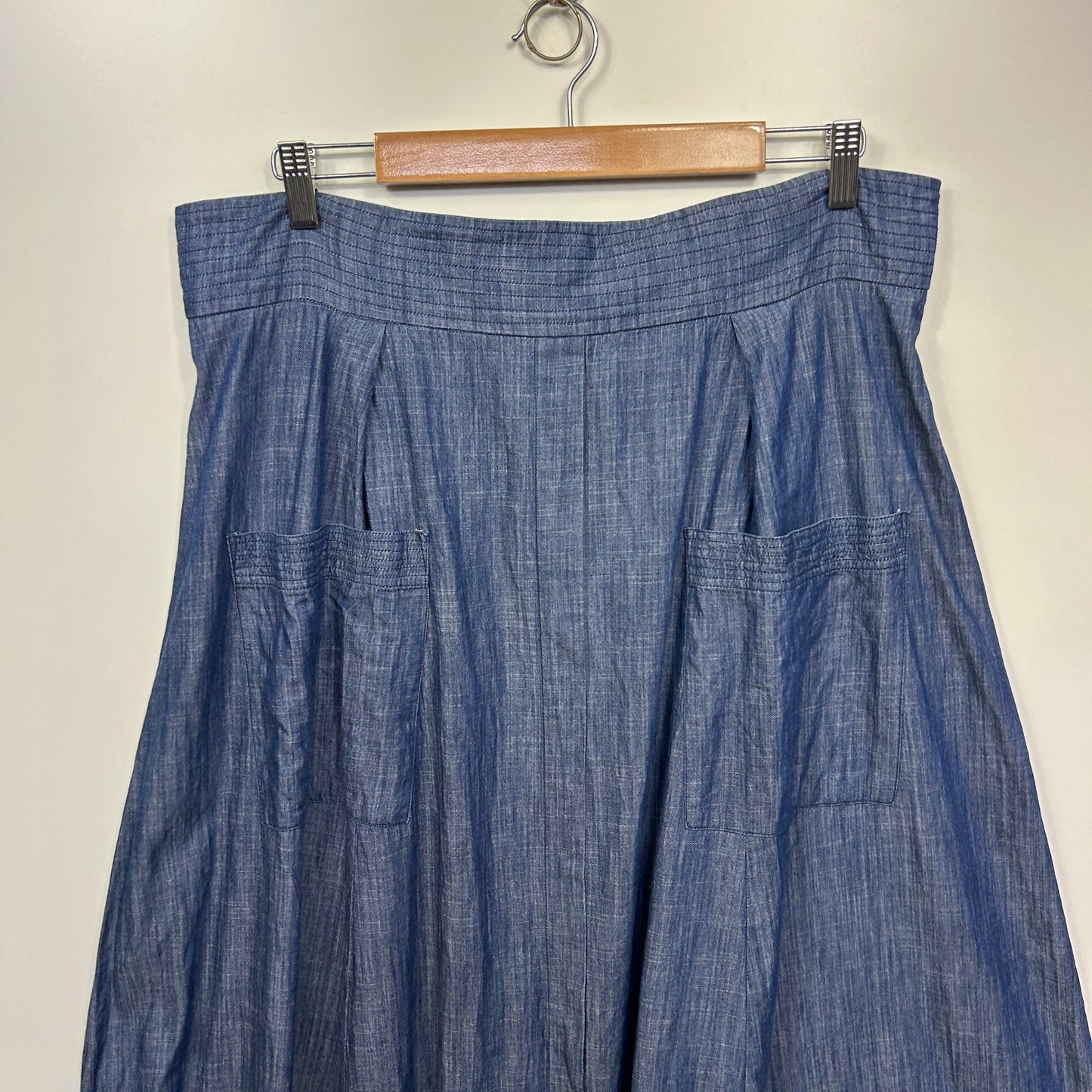 Zapelle Skirt Size 18 Blue Chambray 100% Cotton