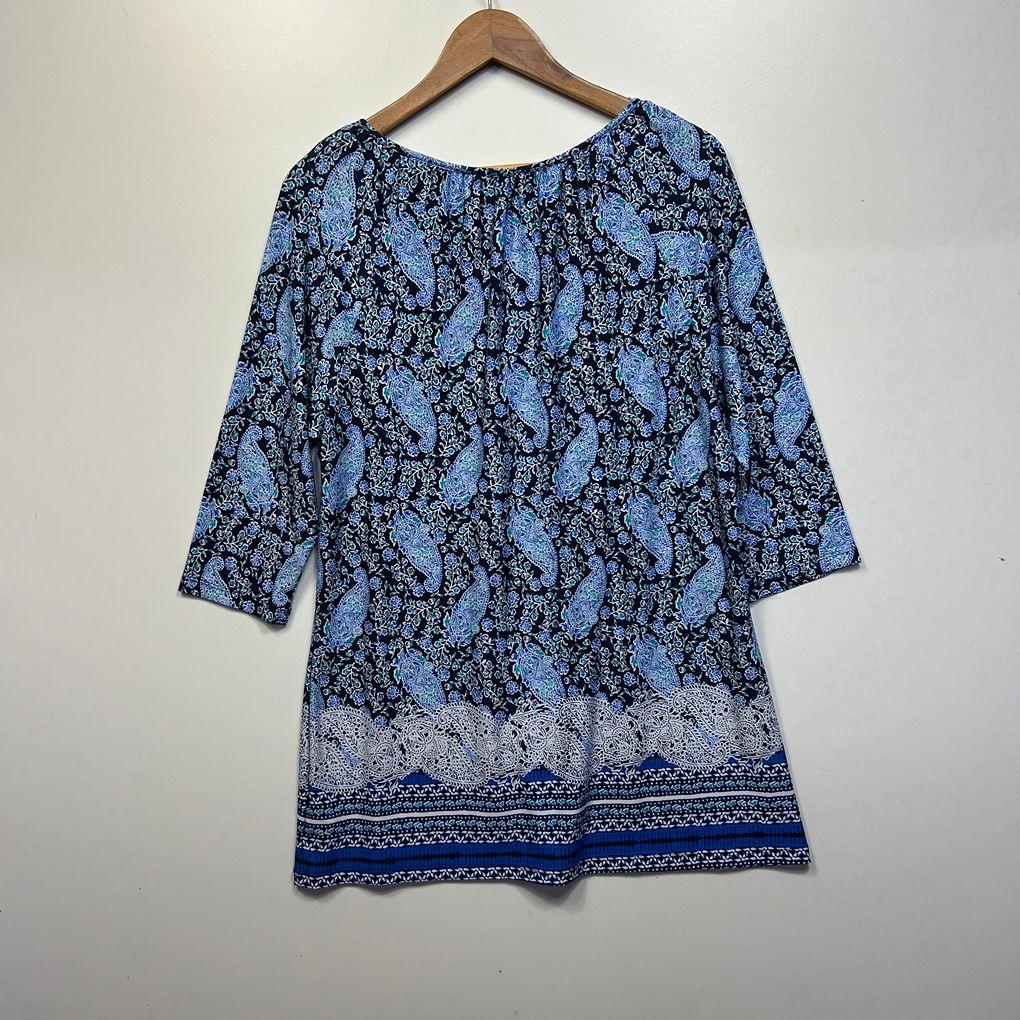 Millers Blue Paisley Top - Size 14