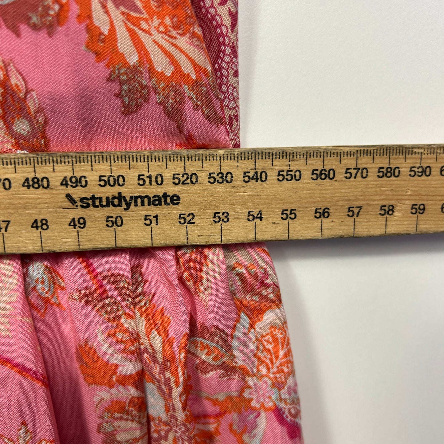Vine Apparel Boho Dress Size 16 Pink Rayon Short Sleeve Pockets