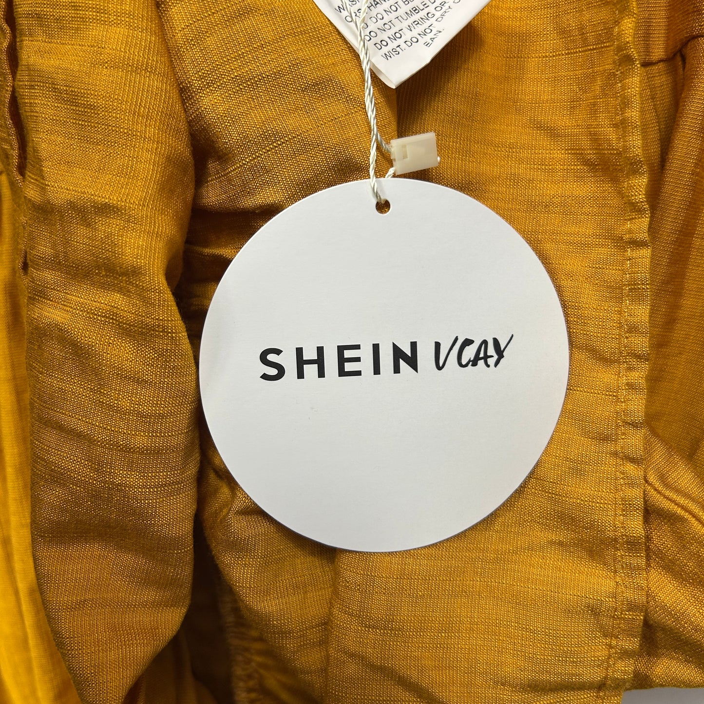 Shein Dress Size Large 14 16 Mustard Embroidered Boho New