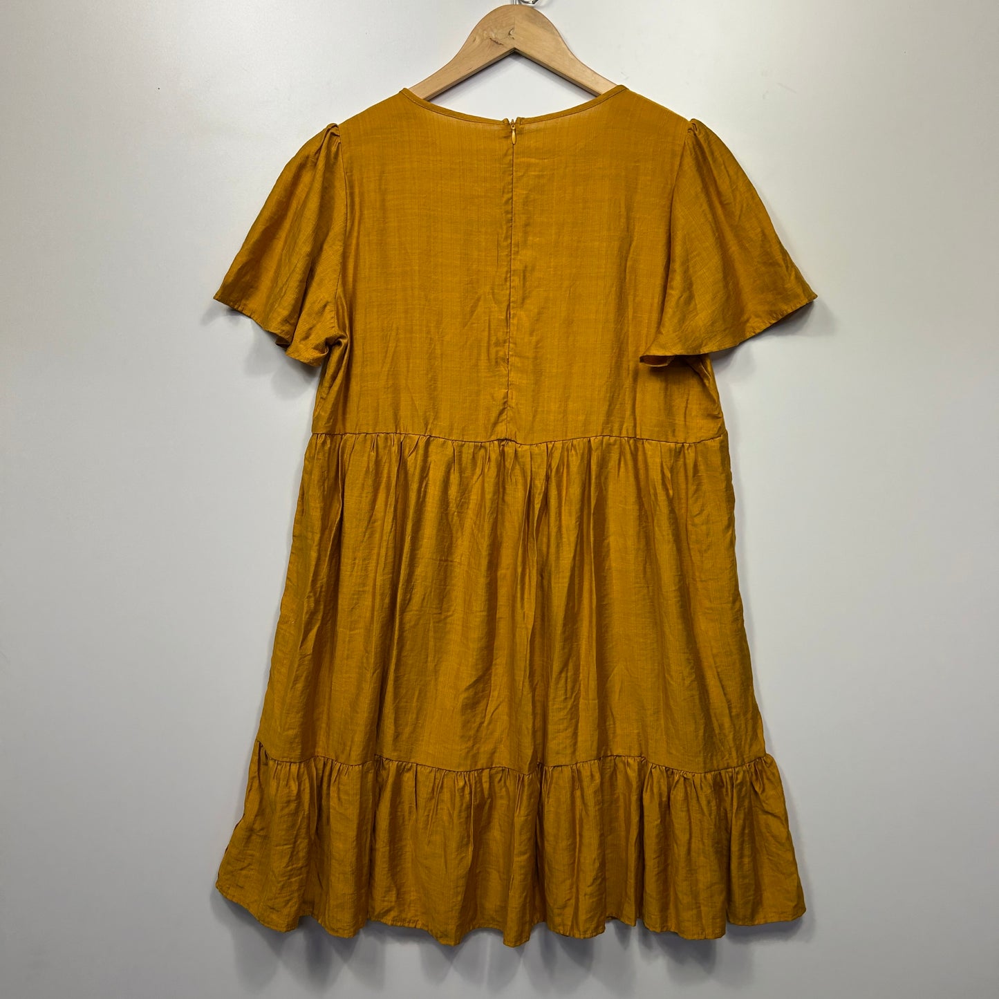 Shein Dress Size Large 14 16 Mustard Embroidered Boho New