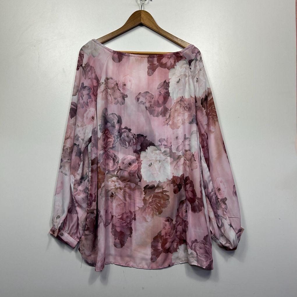 Katies Pink Floral Blouse - Size 18