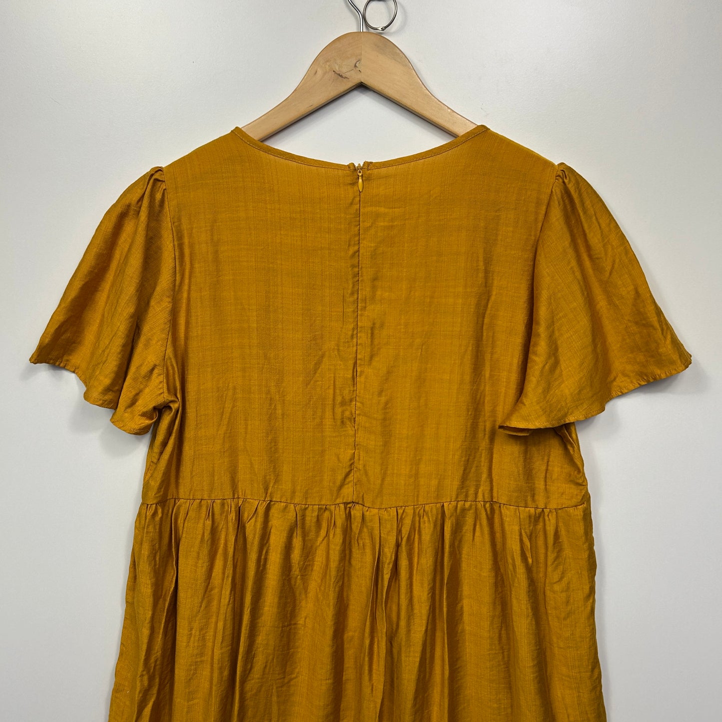 Shein Dress Size Large 14 16 Mustard Embroidered Boho New