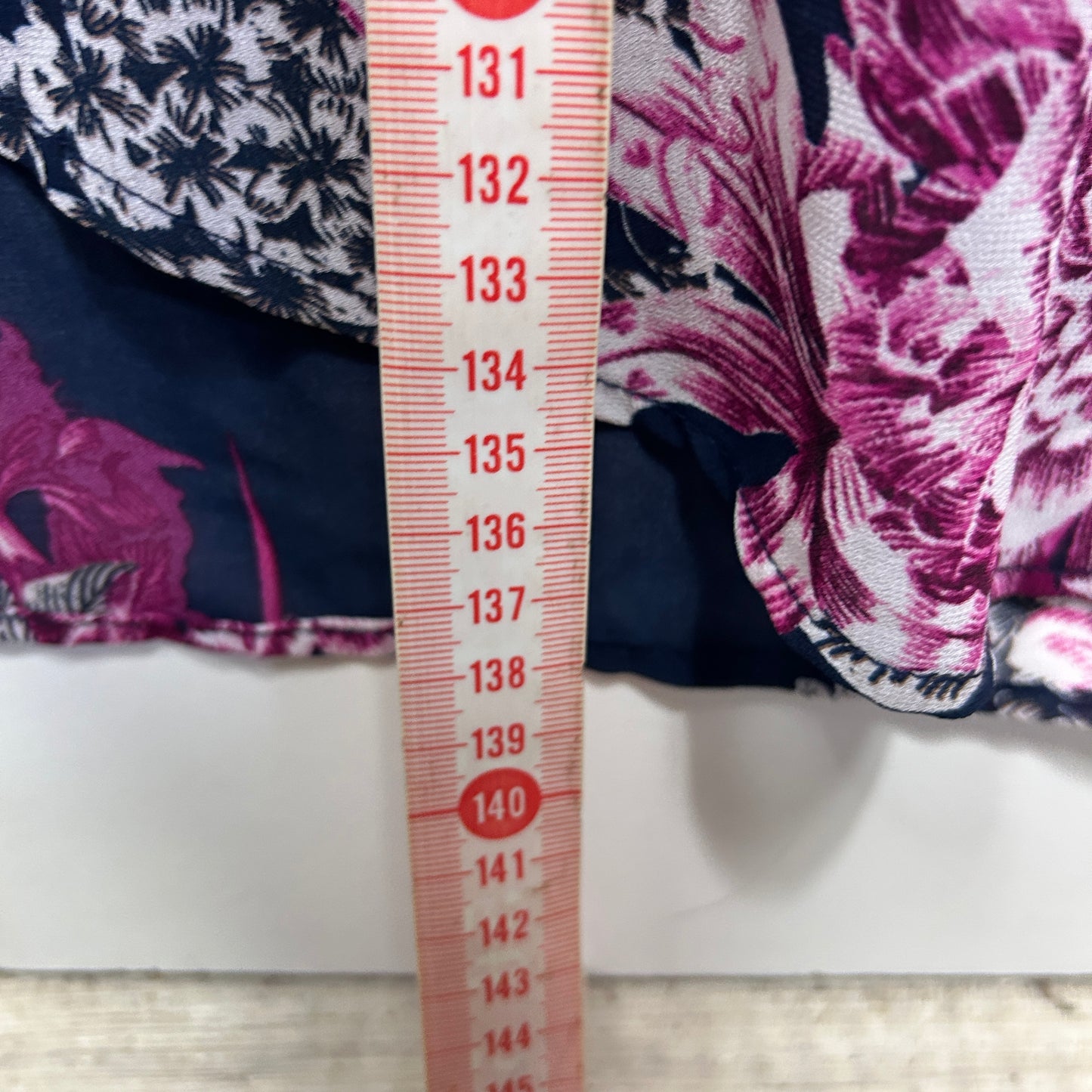 beme Dress Size 20 Blue Pink Floral Short Sleeve Belted Midi Length
