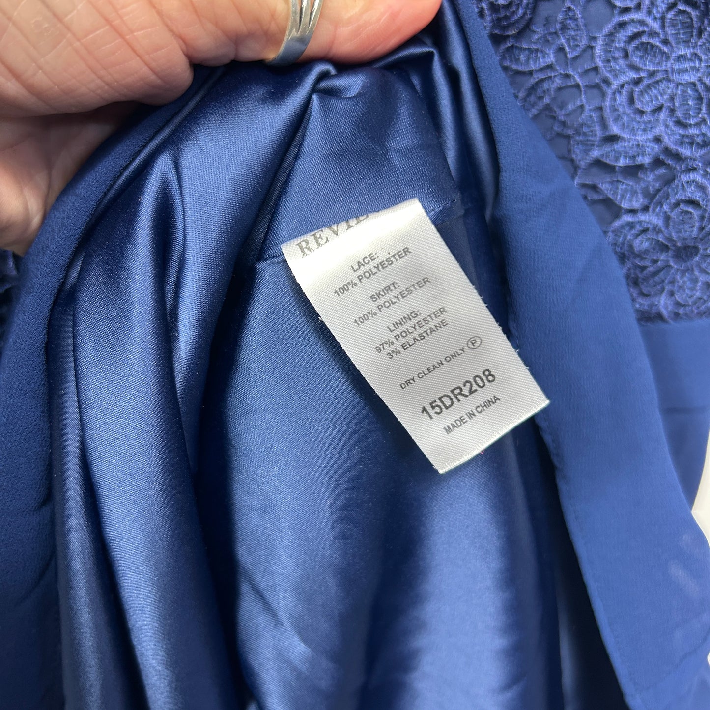 Review Dress Size 16 Blue Lace Cocktail Evening V Neck