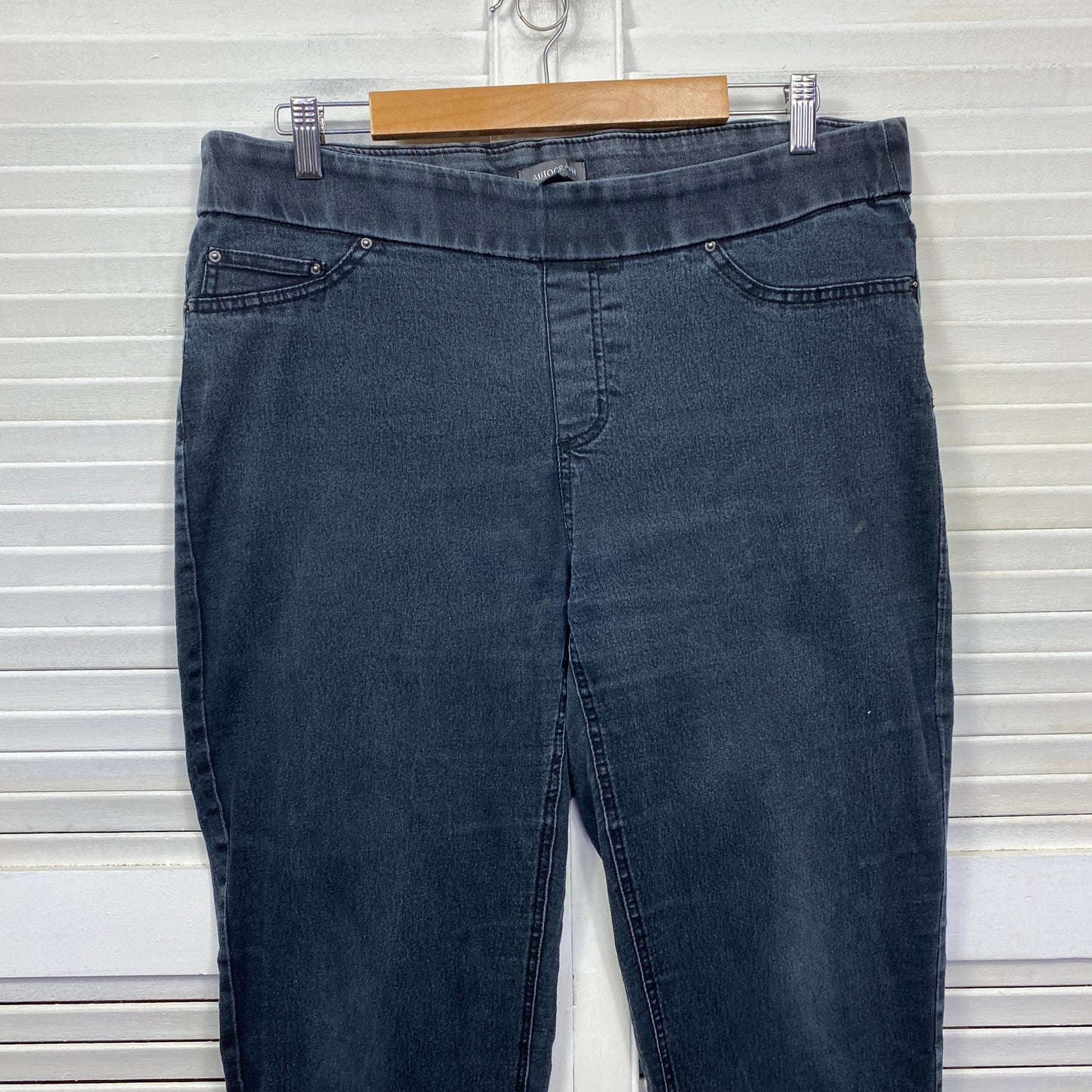 Autograph Jeans Size 16 Plus Black Denim Pull On