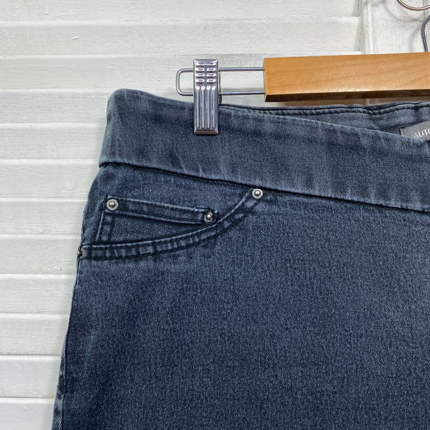 Autograph Jeans Size 16 Plus Black Denim Pull On