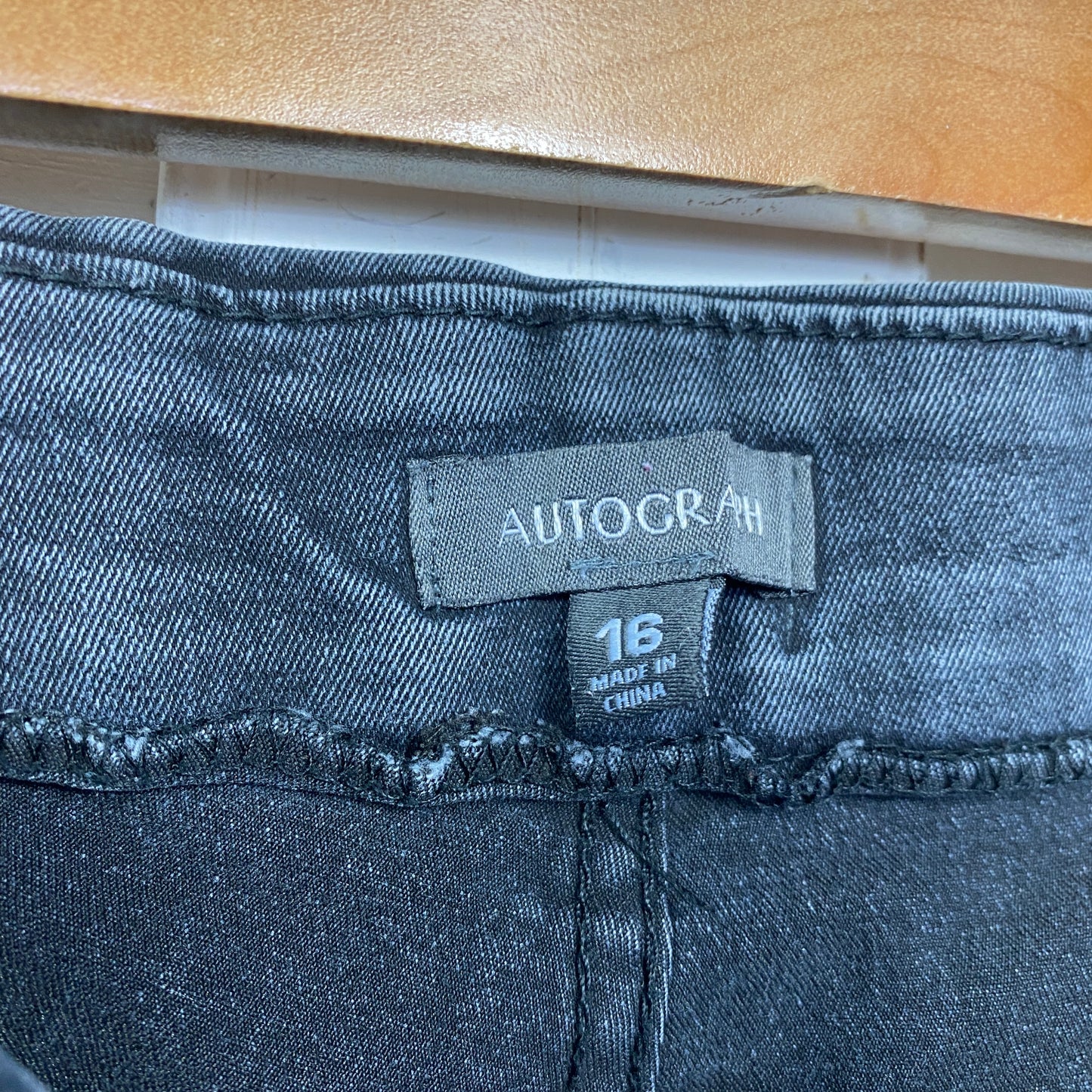 Autograph Jeans Size 16 Plus Black Denim Pull On