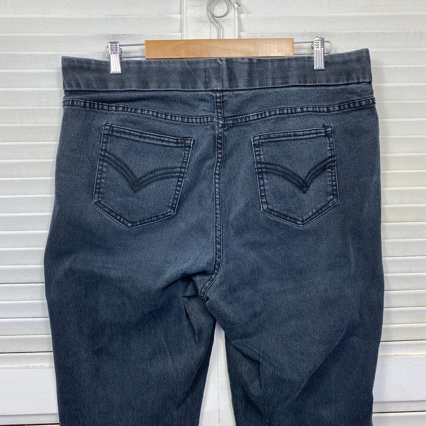 Autograph Jeans Size 16 Plus Black Denim Pull On