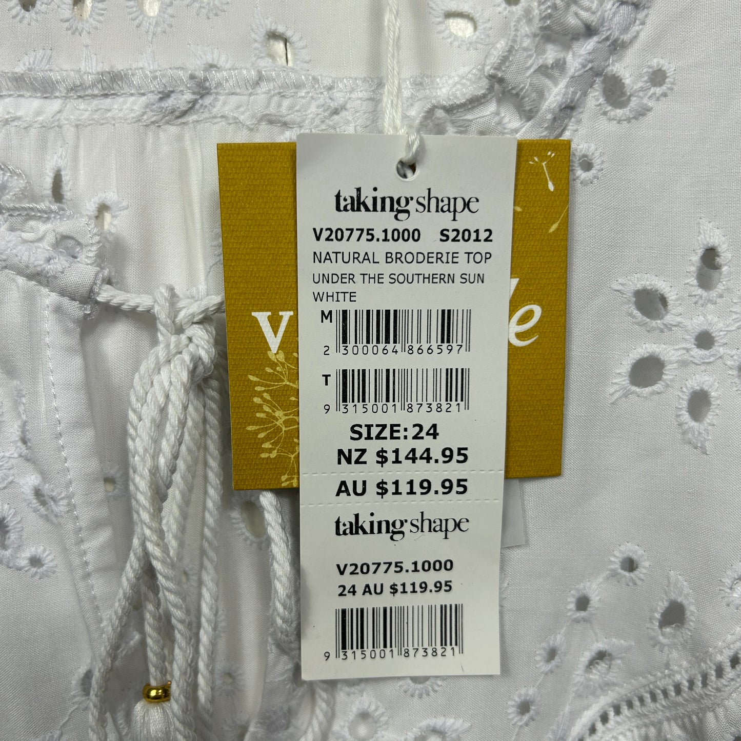Virtuelle Top Size 24 White Broderie Top New