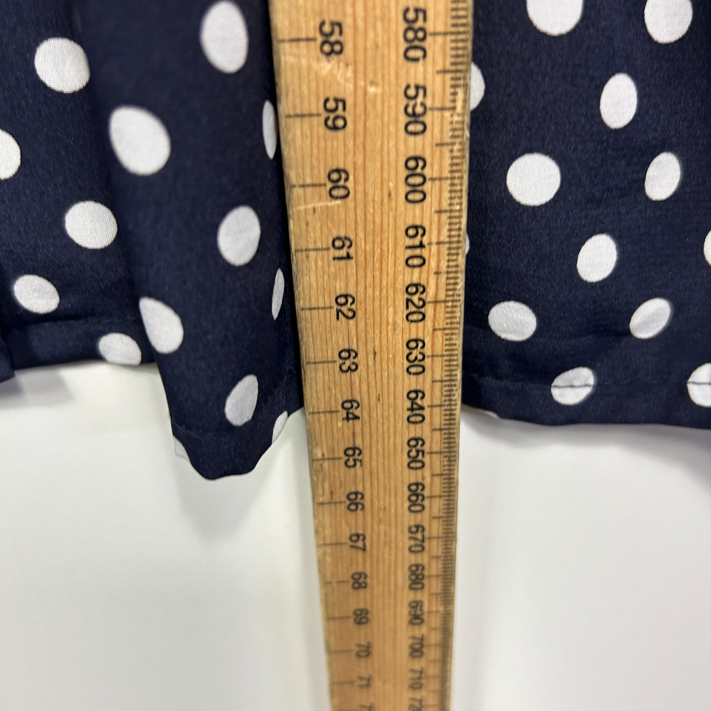 Vintage Rosyland Top Size 14 Navy White Polka Dots Made in Australia