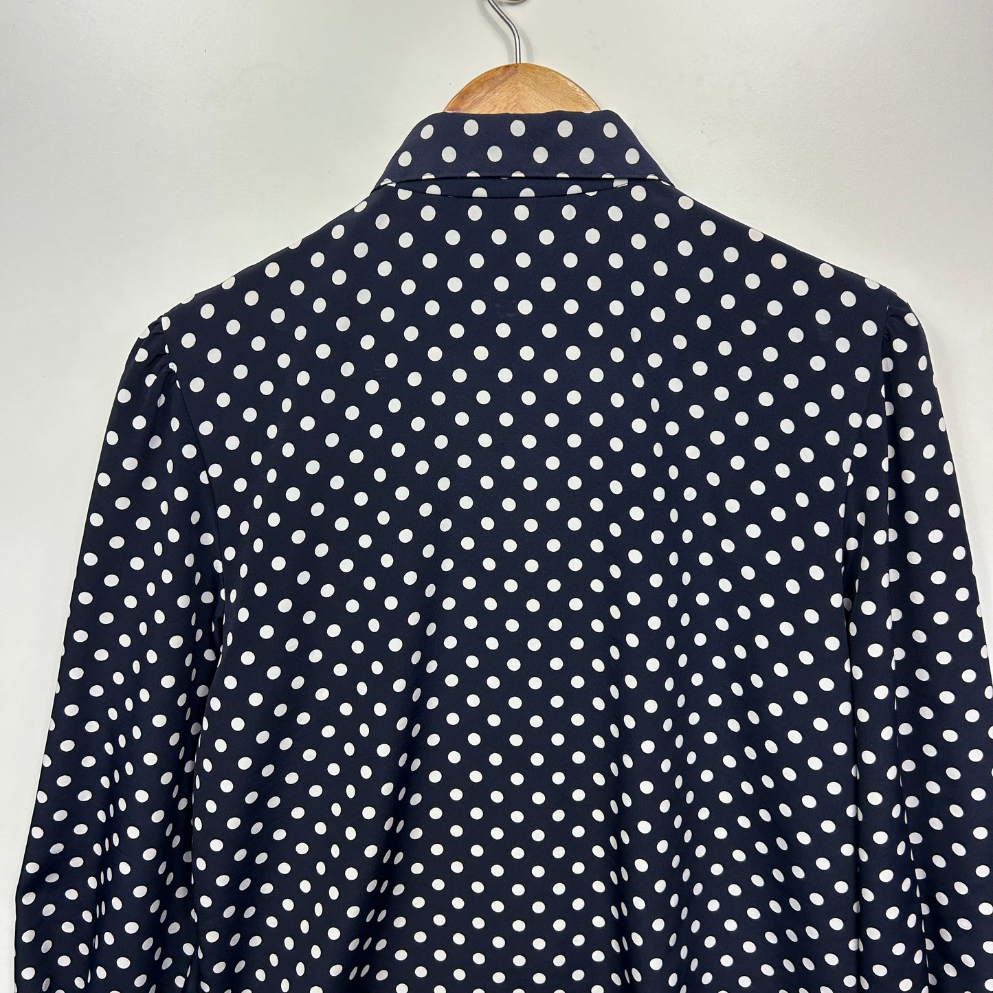 Vintage Rosyland Top Size 14 Navy White Polka Dots Made in Australia