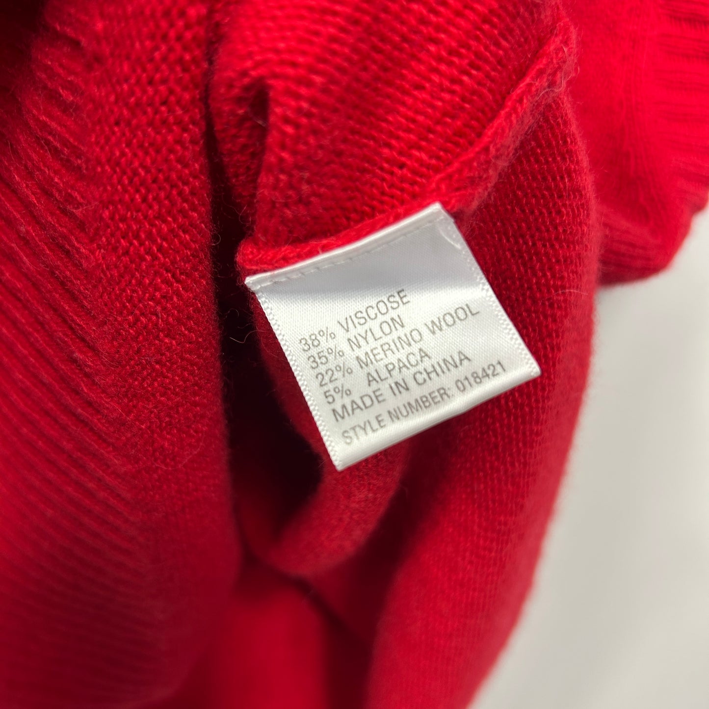 Sussan Knit Top Size 14 16 L XL Red Merino Wool Blend