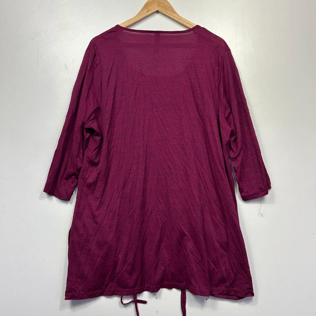 Taking Shape Berry Polyester Ruched Tunic - Size 18/M