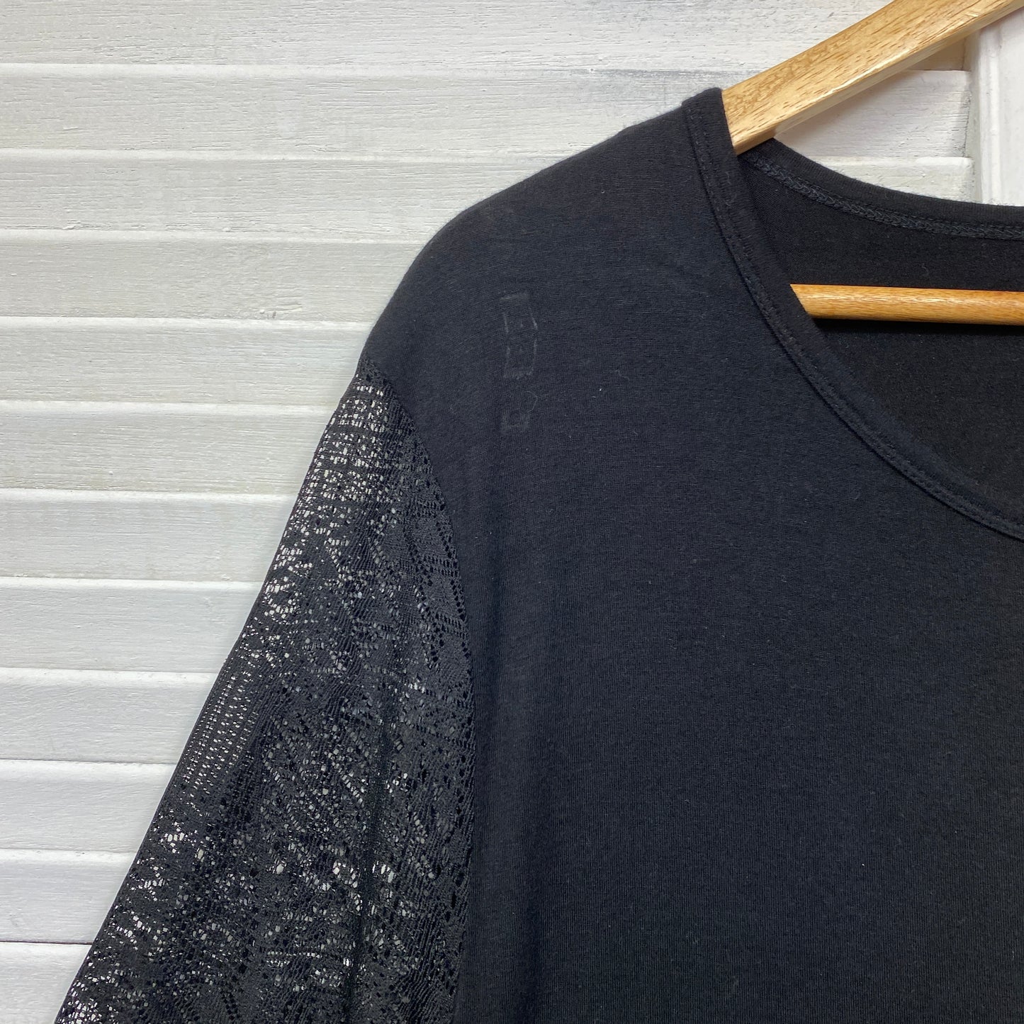 Wite + Top Size XL Black Long Lace Sleeve