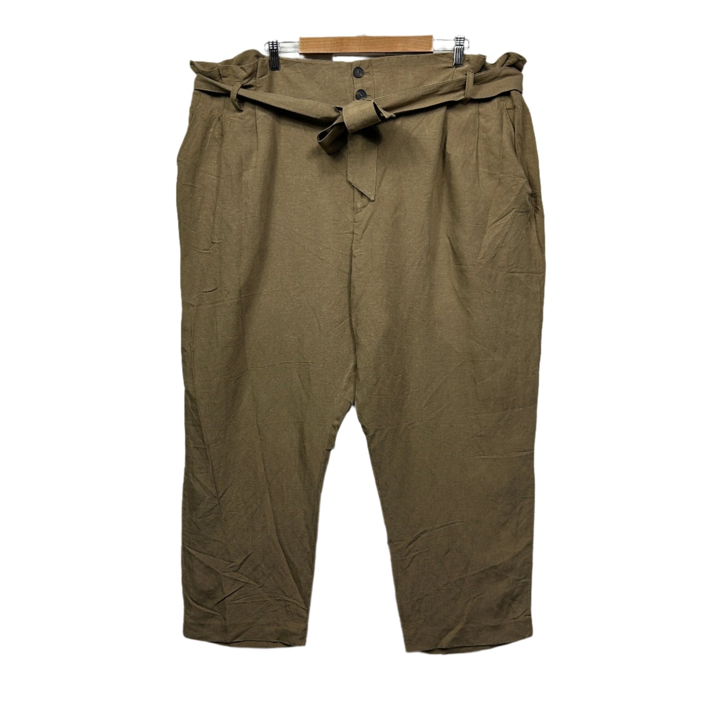 H&M Pants Size 3XL 18 20 Pockets Paperbag Linen Blend