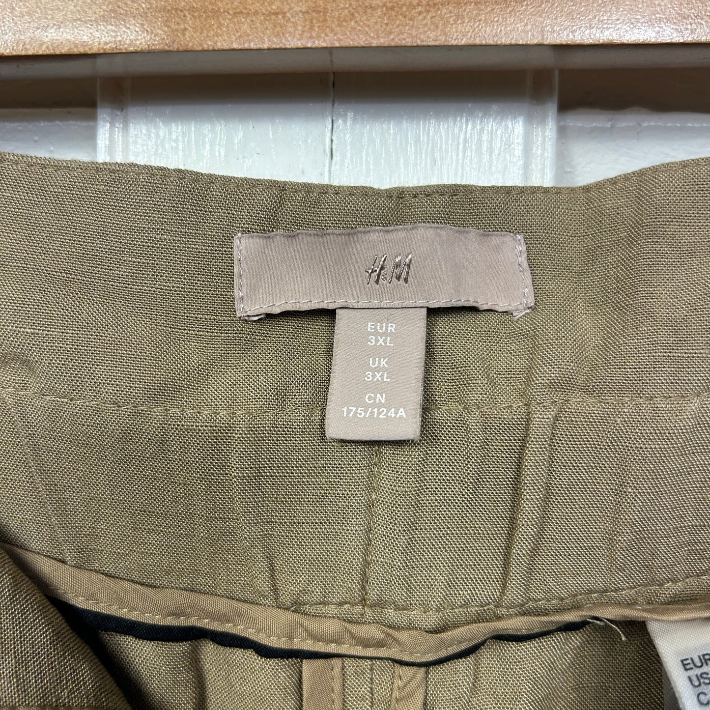 H&M Pants Size 3XL 18 20 Pockets Paperbag Linen Blend