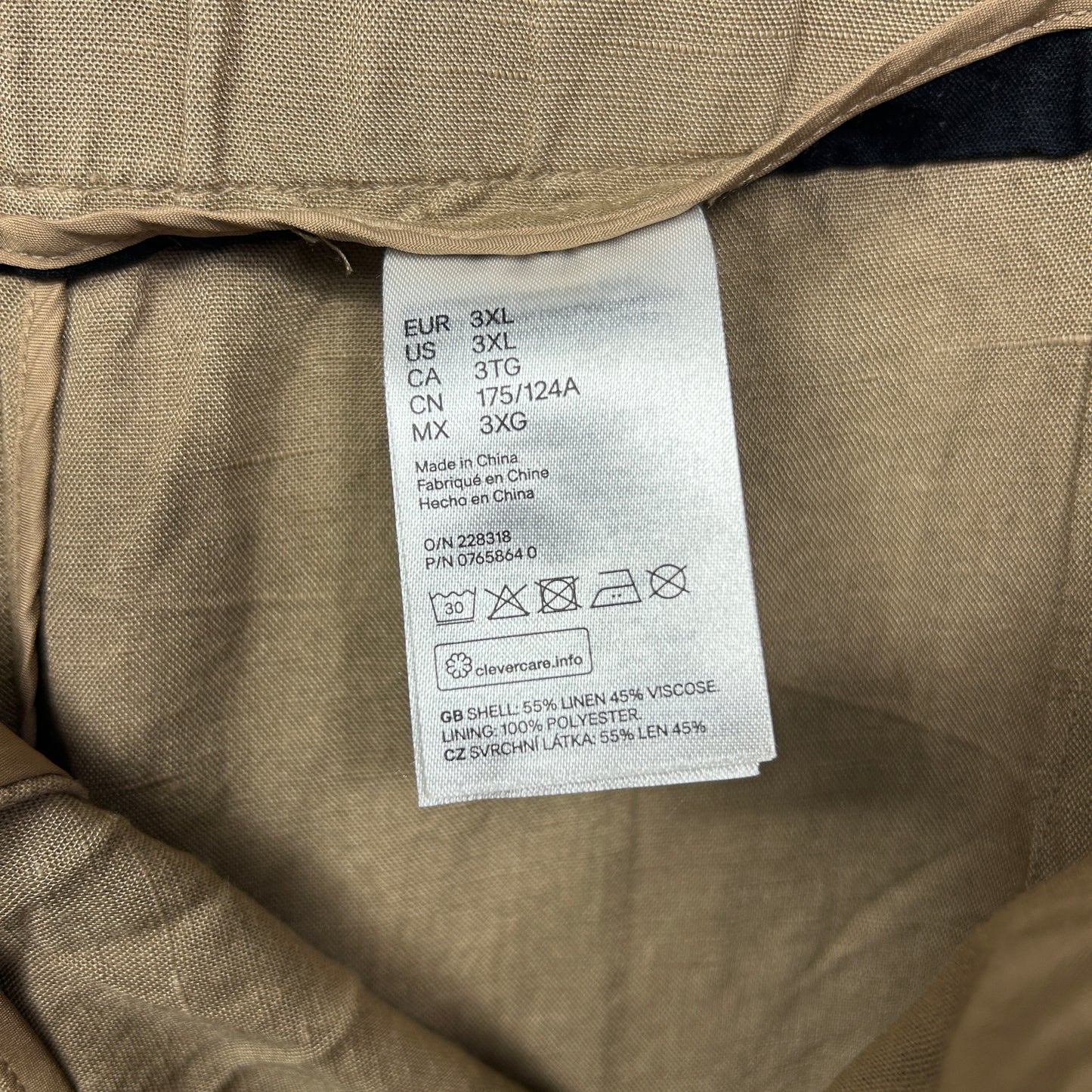 H&M Pants Size 3XL 18 20 Pockets Paperbag Linen Blend