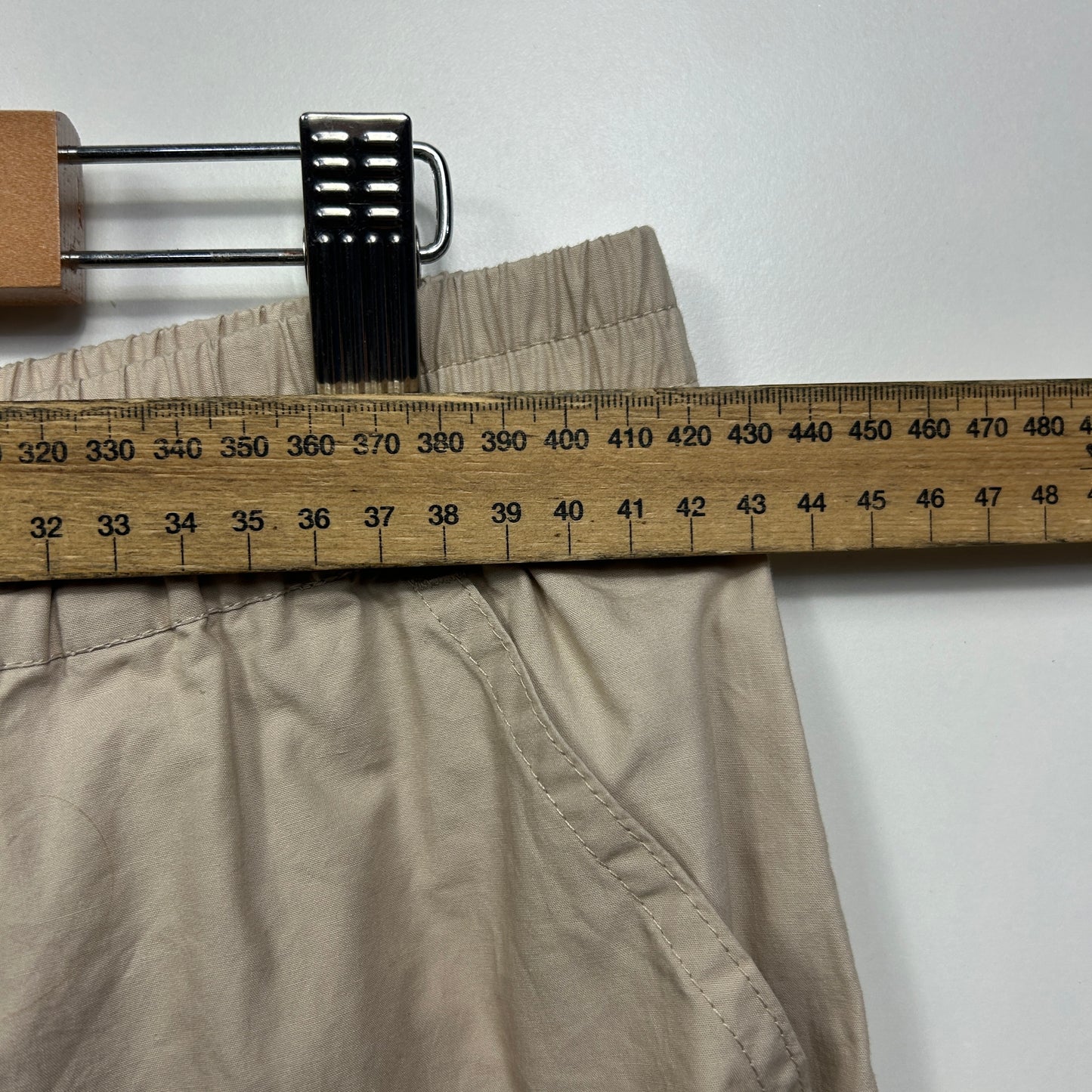 Anko Cotton Cargo Pants Size 14 Biege Pockets Elastic Waist