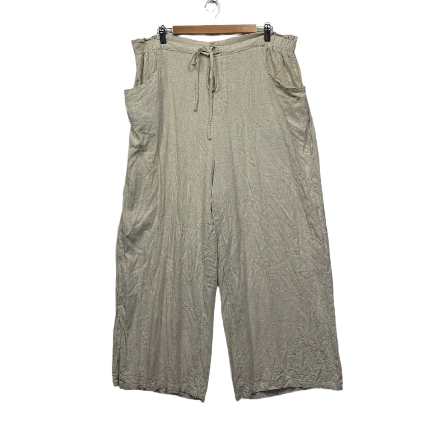 Shein Curve Linen Blend Pants Size 16 18 2XL Pockets