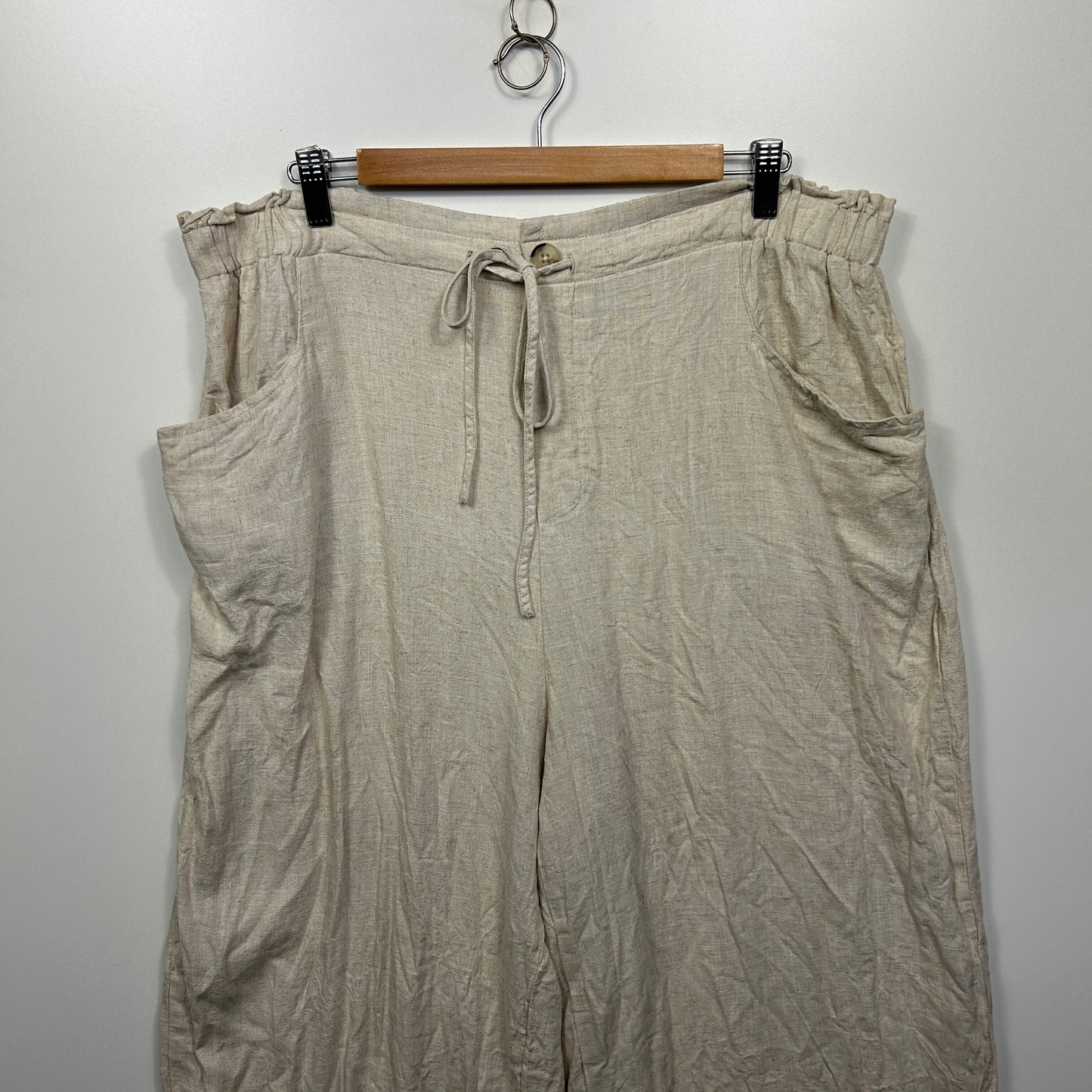 Shein Curve Linen Blend Pants Size 16 18 2XL Pockets