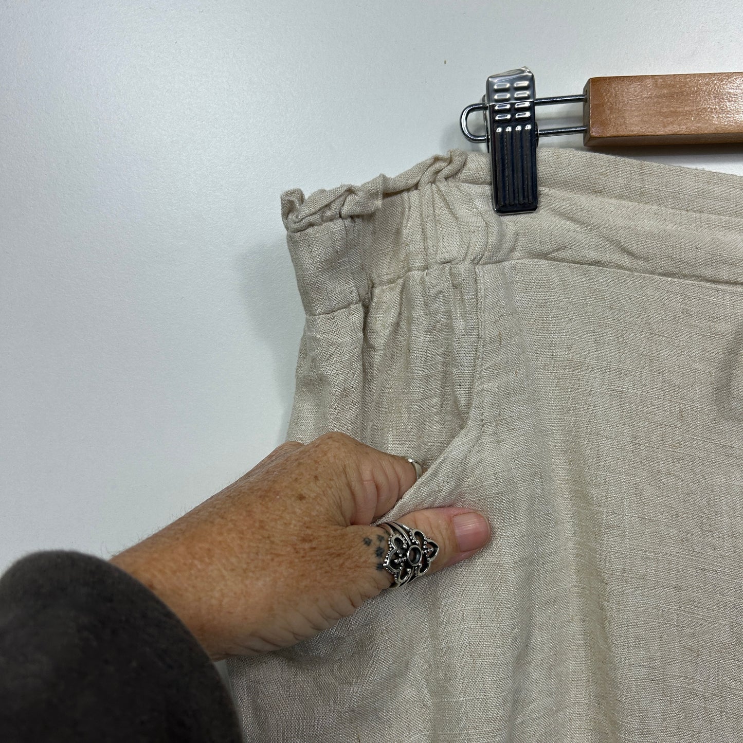 Shein Curve Linen Blend Pants Size 16 18 2XL Pockets