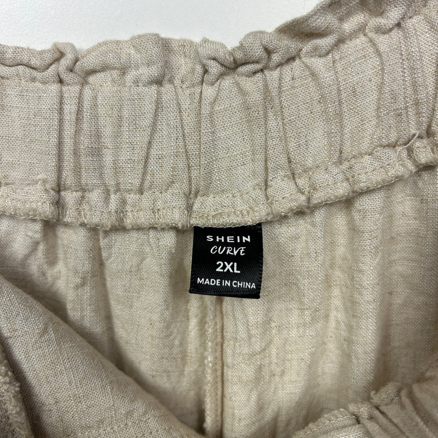 Shein Curve Linen Blend Pants Size 16 18 2XL Pockets