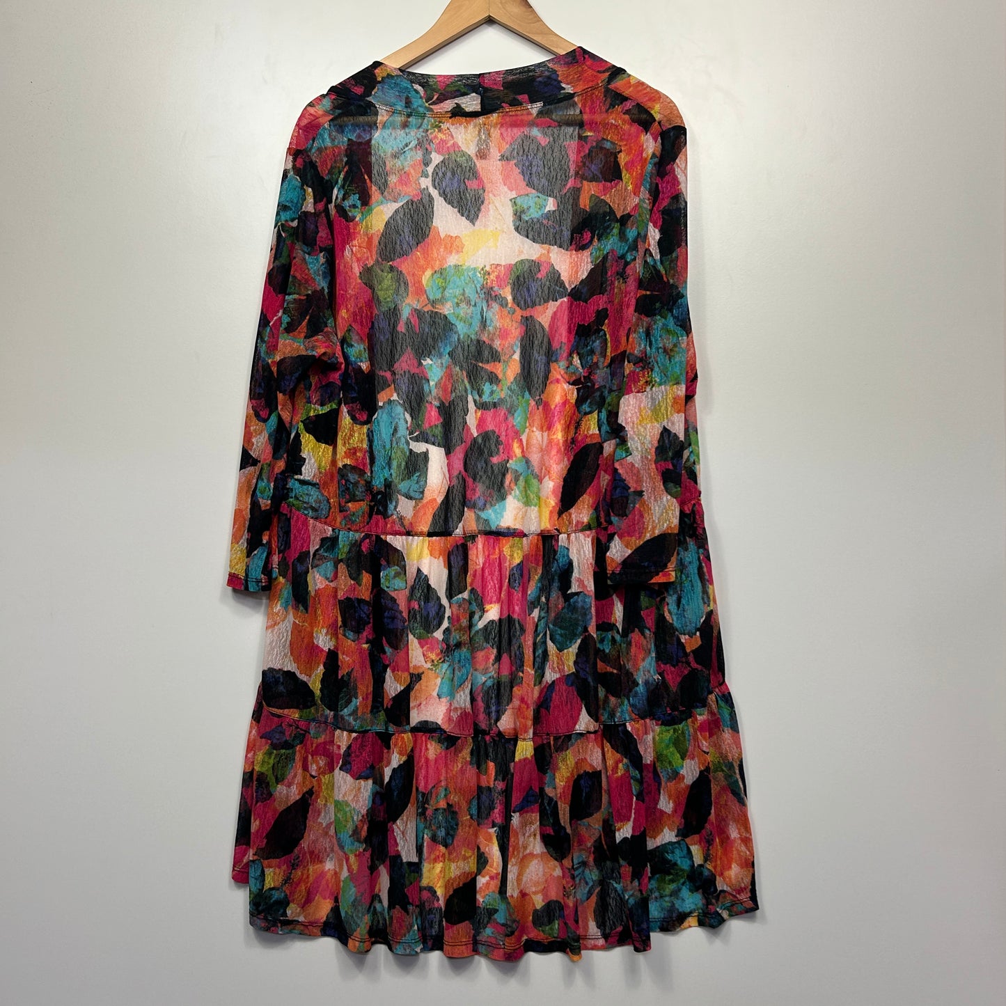Taking Shape Kimono Duster Jacket LongLine Size 16 Small Plus Multicoloured Open Front
