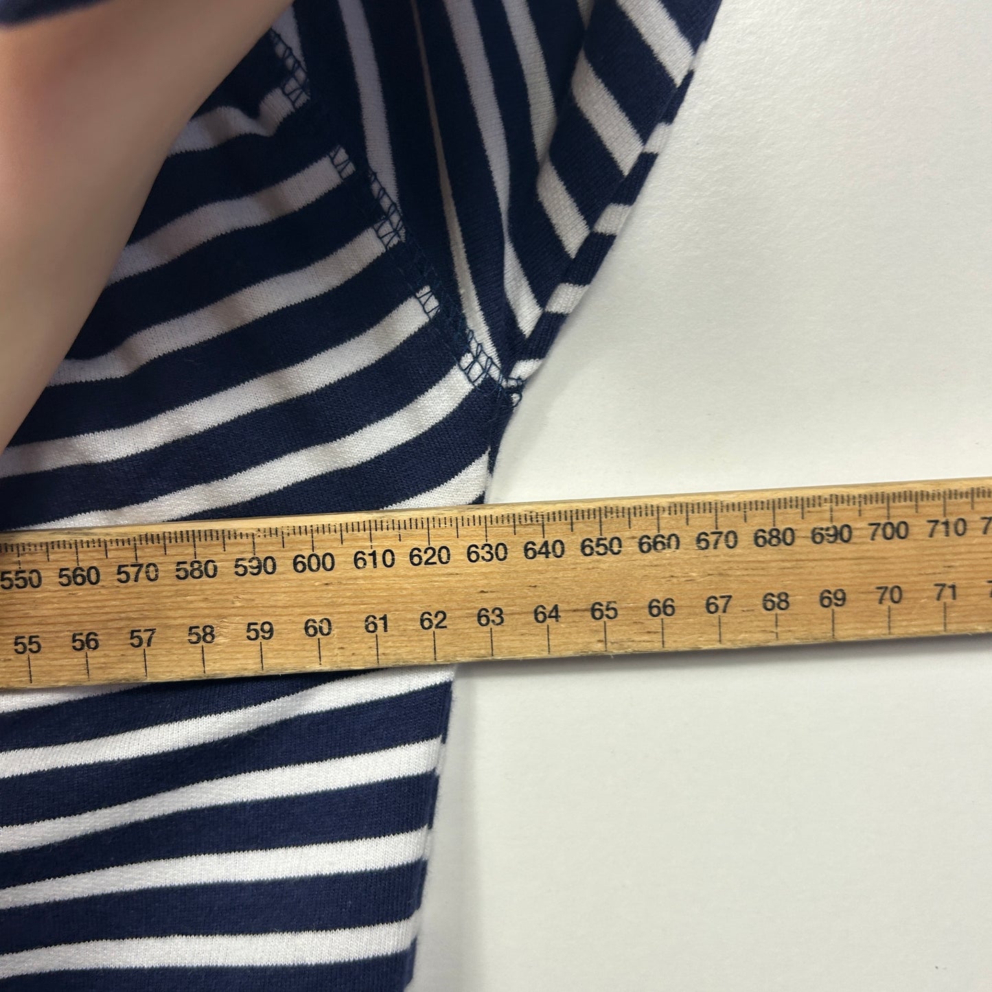 Millers Navy and White Striped Jumper - Size 18