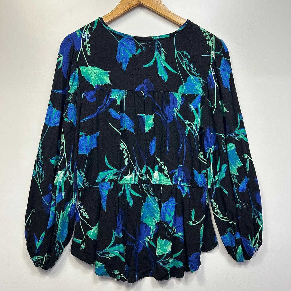 Katies Navy Floral Top - Size 14