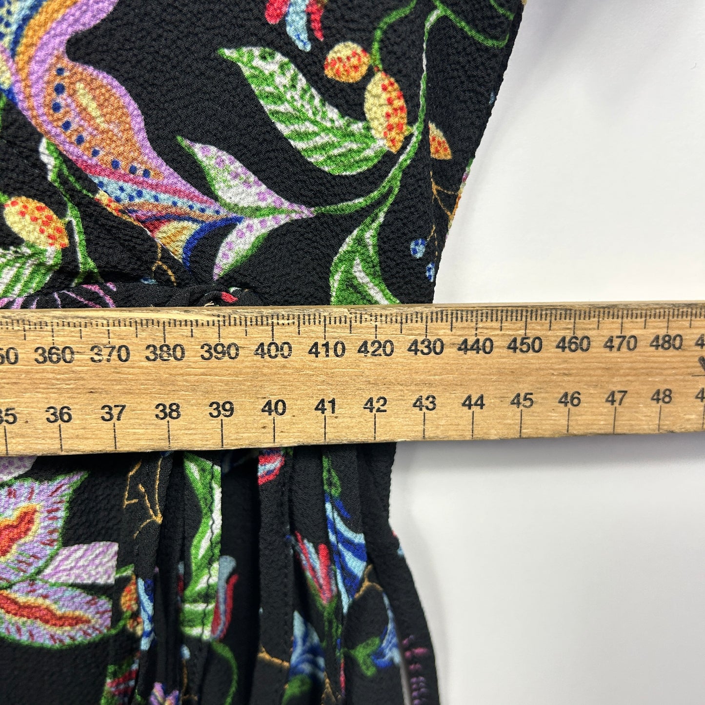 Crossroads Maxi Dress Size 16 Black Floral Short Sleeve