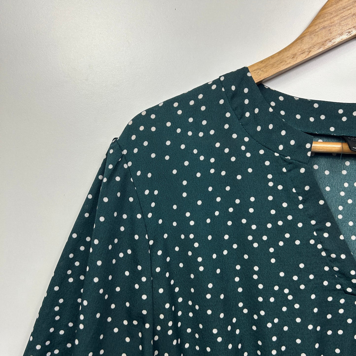 Shein Maxi Dress Size 16 18 2XL Green Dots Short Sleeve Long Length