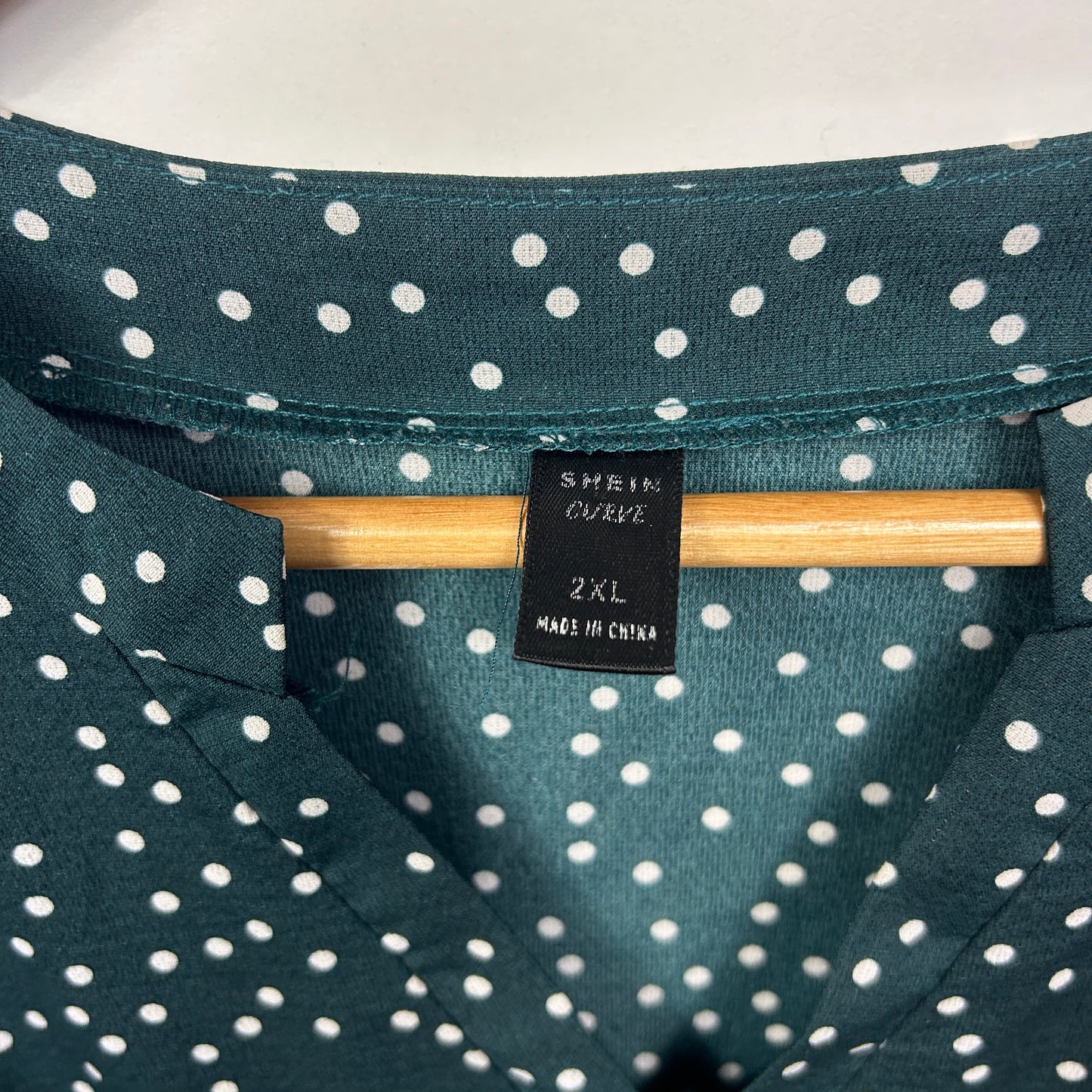 Shein Maxi Dress Size 16 18 2XL Green Dots Short Sleeve Long Length