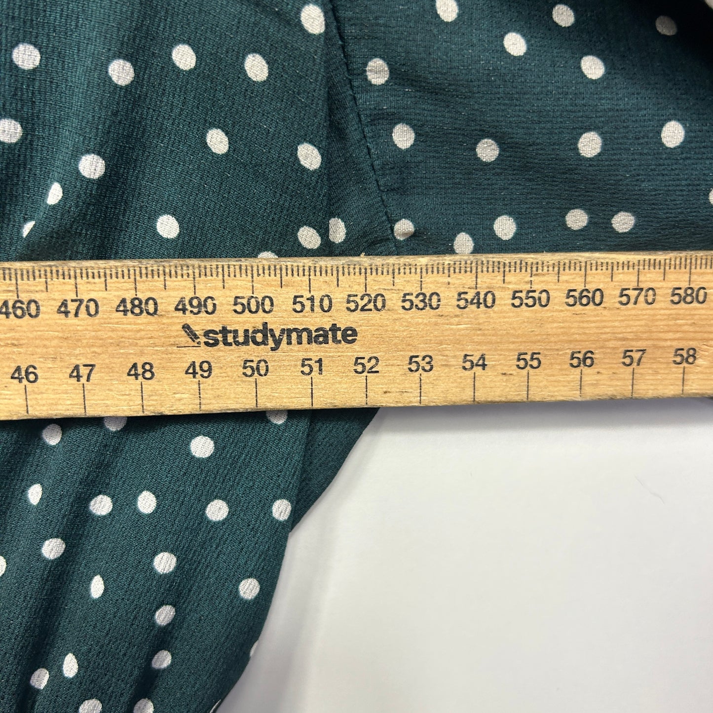Shein Maxi Dress Size 16 18 2XL Green Dots Short Sleeve Long Length