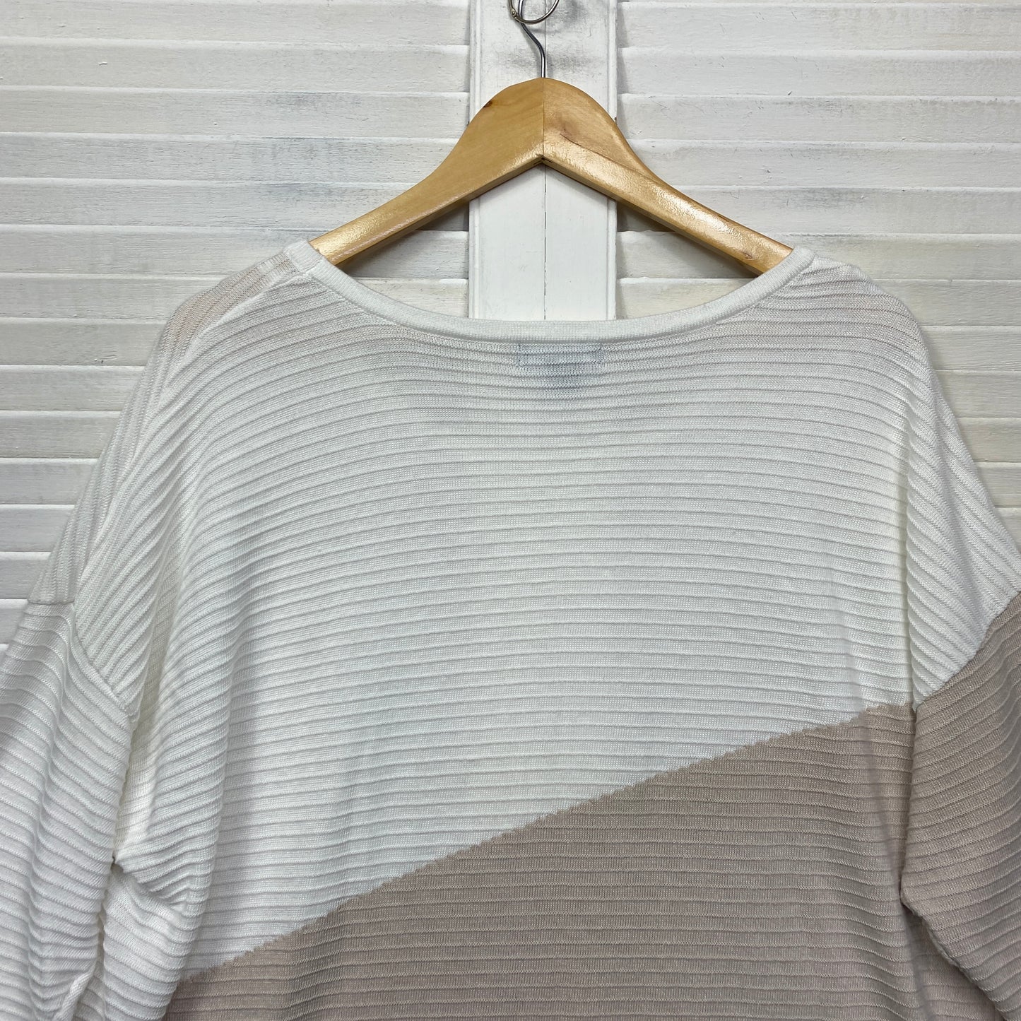 Beme Knit Top Size 16 Plus Small Long Sleeve Multicoloured Cotton Blend