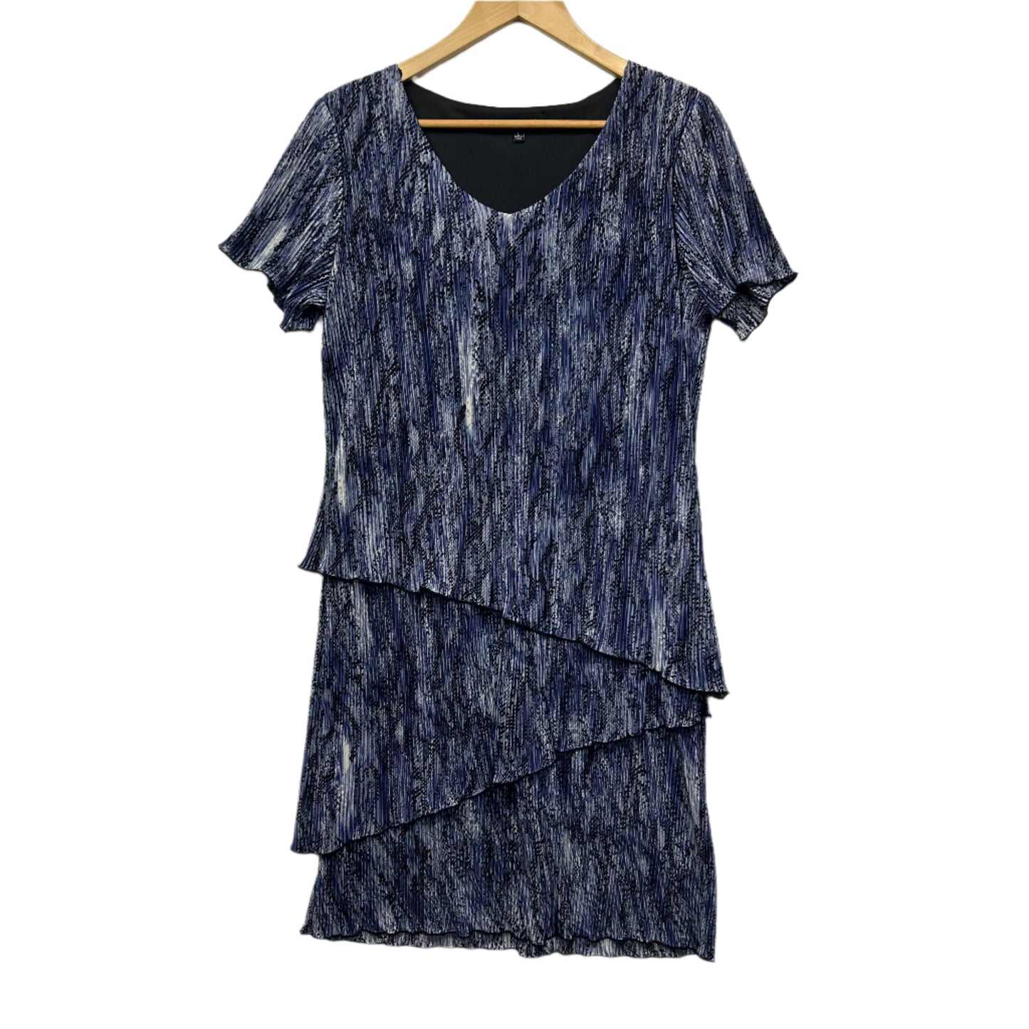 Liz Jordan Dress Size 14 Large Short Sleeve Pleated Layered