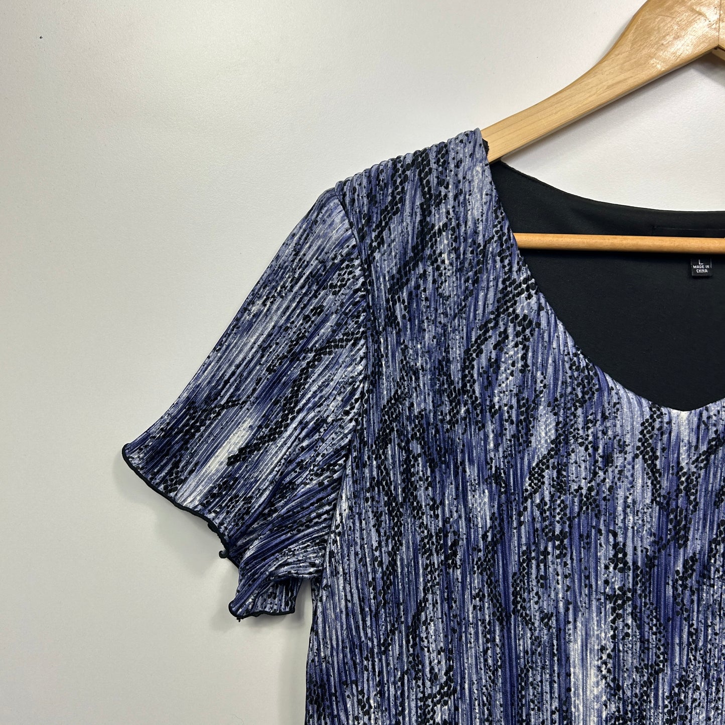 Liz Jordan Dress Size 14 Large Short Sleeve Pleated Layered